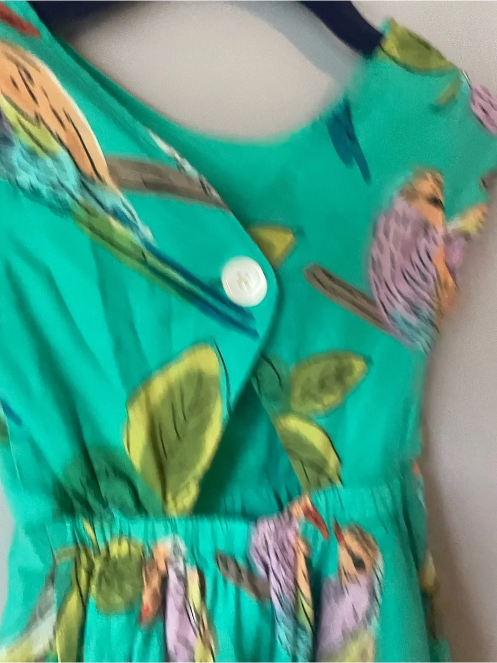Tea collection Girls Teal Bird & Floral Cotton Dress 4t